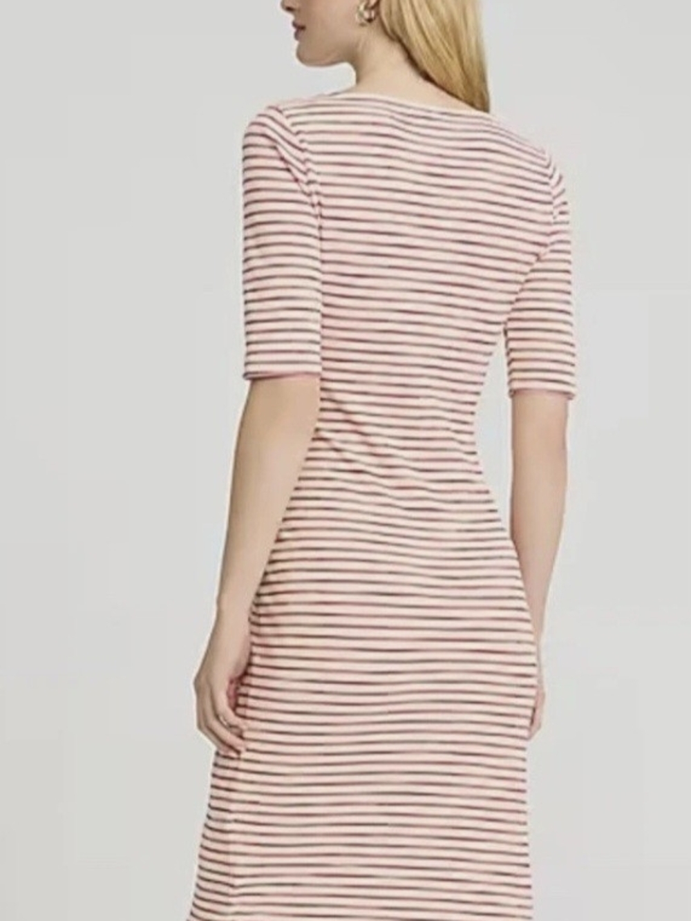 Express Pink Striped Tie-Waist Midi Dress - Picture 5 of 7